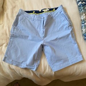 Boden light blue shorts, 9” inseam.